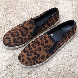 Cheetah print slip on flats, 9